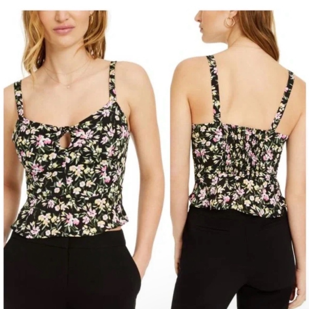 Bar III Black Floral Camisole